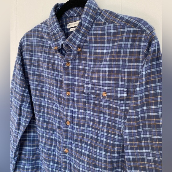 SOUTHERN PROPER Fosters Flannel in Blue Plaid Men’s Long Sleeve Button Up Sz L - Picture 4 of 8